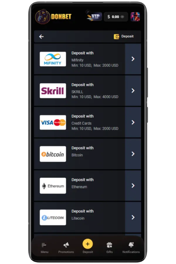Make your first deposit